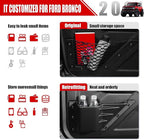 Front Door Storage Pockets for Ford Bronco Accessories 2026 2021-2025, Side Door Organizer Box fit Bronco 2/4-Door, Insert Cup Holder(2PCS)