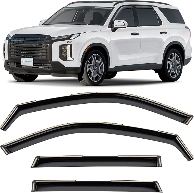in-Channel Incredibly Durable Rain Guards for Hyundai Palisade 2020-2025, Original Window Deflectors, Vent Window Visors, Vent Deflector, 4 pcs. - 621314