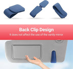 Sunglass Holder for Car Visor Sunglasses Clip Magnetic Leather Glasses Eyeglass Holder Truck Car Interior Accessories Universal for Woman Man -Blue