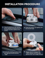 Magsafe Car Mount, Vacuum Car Phone Mount with Strong Magnetic, 360° Metal Strut Suction Cup Phone Mount for iPhone 17 Pro Max/16 15 14 13 12 Series& Android Magsafe Case, White