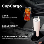 Limitless CupCargo Cup Holder Expander and Phone Mount with Adjustable Base and Flexible Neck