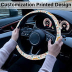 Boho Rainbow Steering Wheel Cover, Cute Print Steering Wheel Cover Protector, Ultra Thin Breathable Non-Slip, Car Accessories for Women, for Steering Wheel with a Diameter of 14.5"-15"