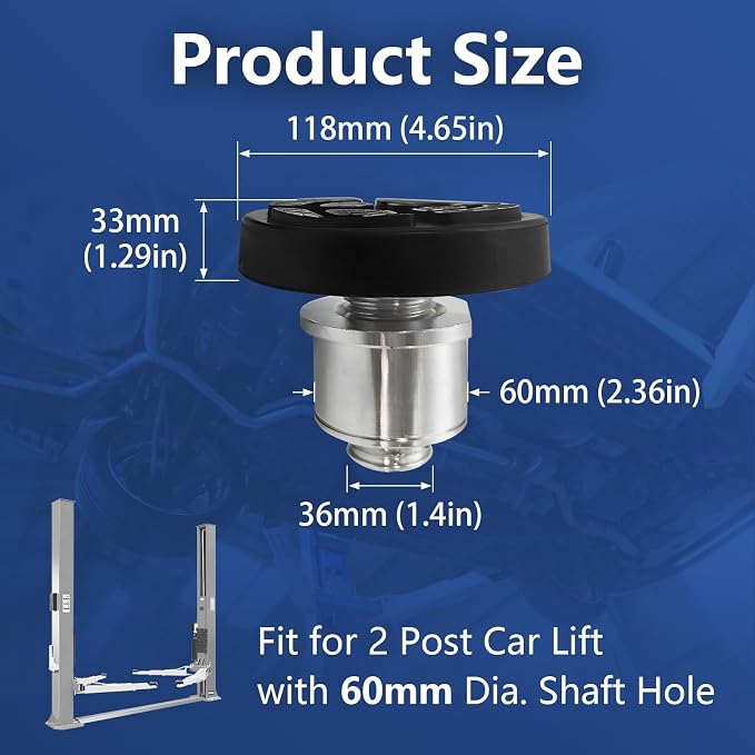 4PCS 60mm Shaft Diameter Car Lift Rubber Tray Heightening Feet Plus High Leg Pads, Screw Up Car Lift Pads Heightening Feet Tray