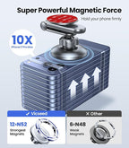 Tesla Phone Mount【Strongest Magnet Power】 Foldable Hidden Tesla Phone Holder Fit for All Phones, Tesla Model 3/Y/Cybertruck Accessories, Tesla Model 3 Model Y for MagSafe Car Mount-Quicksilver