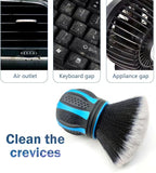 Car Interior Brush, Soft Bristles with Storage Rack, Car Beauty Tools, Car Detailing Brush Kit, Suitable for Most Cars (Blue)