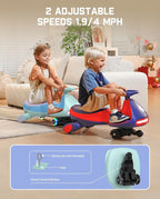 N7 Pro Electric Wiggle Car, Rechargeable Battery, CyberWiggle, 2 in 1 Swing Car, 2 Speeds Max 4 Mph, Anti-Rollover, Flashing Wheels, Bluetooth, Ages 3+, 150 Lbs, Glacier Blue