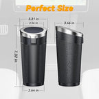 Car Trash Can Bin with Lid - 2 Pack, Leakproof Garbage Can for Vehicle, Mini Trash Bin with 180 Attached Trash Bags, Easy to Clean Cup Holder Trash Can for Car, Home, Office