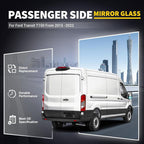 Passenger Lower Side Mirror Glass Compatible with 2015-2025 Ford Transit 150 250 350 2023-2025 E-Transit Replace BK3Z17K707B BK3Z17K707A Wide-Angle Non-Heated
