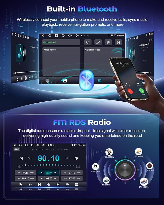 4+64G Android 15 Radio for Honda Insight 2009-2014 Wireless CarPlay Android Auto Car Stereo 5G WiFi GPS AHD Backup Camera Bluetooth 5.0 FM RDS DSP