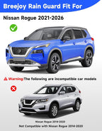 in-Channel Rain Guards Fit for Nissan Rogue 2021 2022 2023 2024 2025 Window Rain Guards Visors Vent Visors Window Deflector Vent Shades Car Accessories -4 pcs