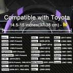 Customized Auto Car Steering Wheel Cover for Toyota Rav4 Corolla Camry Highlander (Black+Purple-Standard Size)