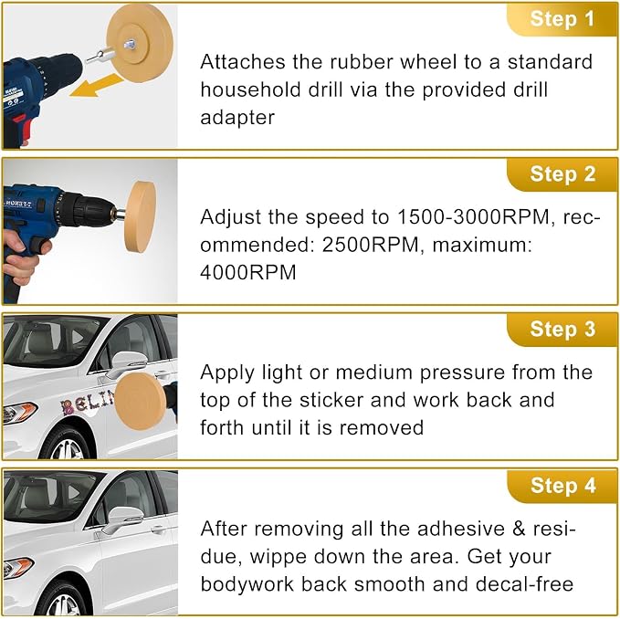 2 Pack 3.5 inch Eraser Wheel Decal Remover Eraser Wheel Adhesive Remover with Adapter Rubber Eraser Wheel for Drill Removes Car Decal Vinyl Tape Graphics Pinstripe Sticker Remover