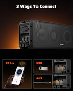 17 Inch UTV Sound Bar, IP66 Waterproof Bluetooth Golf Cart Sound Bar, ATV SoundBar with RGB Lighting, Amplified Powersports SXS SoundBar, UTV Speakers Compatible with Polaris RZR Can-Am