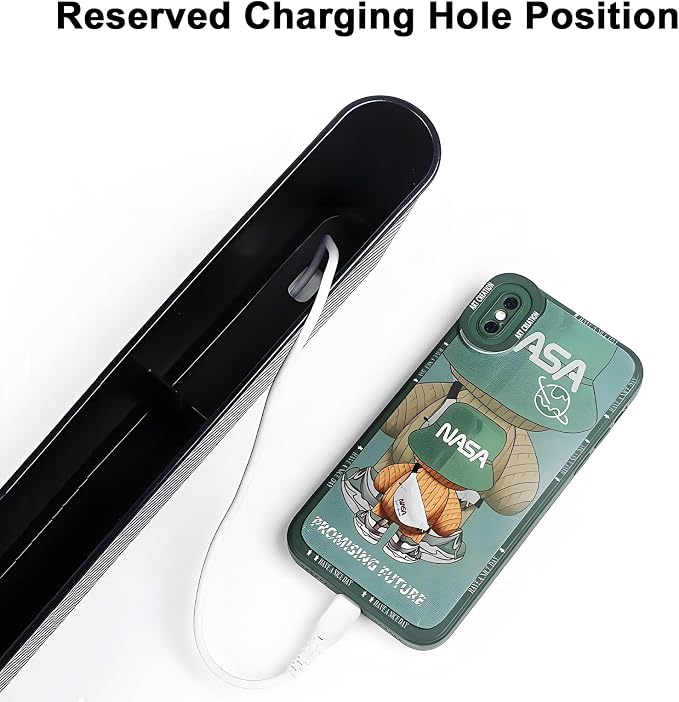 2 PCS Car Seat Gap Filler, Seat Gap Filler with Black-Carbon Fiber Texture for Cars SUV Trucks, Console Side Gap Organizer Storage Box with Charge Cable Hole, Fit for 1.2 Inches Seat Console Gap