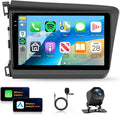 6+128G Car Stereo for Honda Civic 2012 2013 2014 2015 8Core Wireless Carplay Android Auto,9" IPS Touch Screen Radio, Android/GPS/WiFi/FM AM RDS/32EQ/BT5.0/SWC/Backup Camera for Honda Civic Radio
