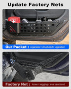 Metal Front Door Pocket Storage Compatible with Jeep Wrangler JL JLU 4XE 2018-2026 Gladiator JT 2020-2026, Side Doors Insert Panels Replaced Pockets Organizer Accessories - 2PCS