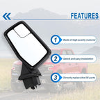 Left Driver Side Mirror Compatible with 2019 2020 2021 2022 2023 2024 2025 Chevy Silverado 1500 Black Replace #GM1320582(0Pins)