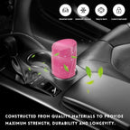 Wevdn Car Trash Can Bin with Lid, Mini Leakproof Vehicle Side Door Cup Holder Trash Can with Lid, Multipurpose Organizer Portable Garbage Bin for Cup Holder Car Home Office (Rose Red)
