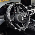 16 inch Diamond Soft Leather Steering Wheel Cover,Compatible for F150 F250 F350 Ram 4Runner Tacoma Tundra Range Rover