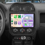 5Ghz WiFi [4G+128G] Android 15 Car Radio for Jeep Compass Patriot 2010-2016 Car Stereo with Wireless Carplay/Android Auto, 10 Inch HD Touchscreen with GPS Bluetooth FM/RDS EQ SWC Backup Camera MIC