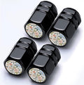 4Pack Flower Car Tire Valve Stem Caps Aluminum Valve Stem Covers Air Cap | Corrosion Resistant Car Valve Cap for Auto SUV Bike Motorcycle Valve Decor Flowers Car Accessories Gifts