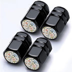 4Pack Flower Car Tire Valve Stem Caps Aluminum Valve Stem Covers Air Cap | Corrosion Resistant Car Valve Cap for Auto SUV Bike Motorcycle Valve Decor Flowers Car Accessories Gifts
