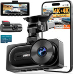 4K+4K Dash Cam Front and Rear, Dual STARVIS Sensor, 5G WiFi-6 (up to 20MB/s) with App, 128G SD Card Included, GPS, Dash Camera for Cars with 24/7 Parking Mode, 3.18 Inch IPS, 170° Wide Angle