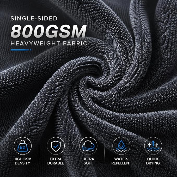 REDKISS 1P Large Microfiber Car Towels(35" × 24") for SUV Truck Detailing | 800 GSM Twist Loop Microfiber Drying Towel, Absorbent Streak-Free, Scratch-Free Car Wash Towel for Car Detailing