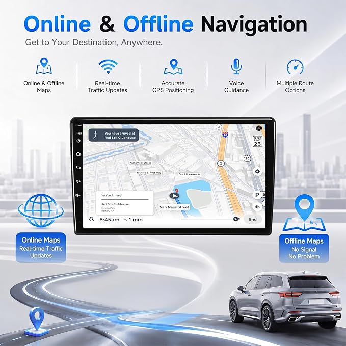 8Core Car Radio for Dodge Ram 1500 2500 3500 2002-2005: 9-Inch 1280 * 720 IPS Touchscreen Stereo Upgrade Wireless Carplay Android Auto Bluetooth GPS 5G WiFi 1080P Rearview Camera FM SWC