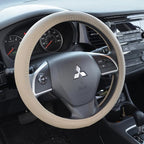 Ergonomic Soft Grip Steering Wheel Cover - Sporty Leather Grip for Standard Size Wheels 14.5-15 inch Beige