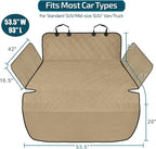 SUV Cargo Liner for Dogs with Side Flaps, Large (54" x 93") Water Resistant Trunk Cover, Non-Slip Pet Area Protector with Bumper Flap, Universal Fit for SUVs Sedans Vans, Khaki