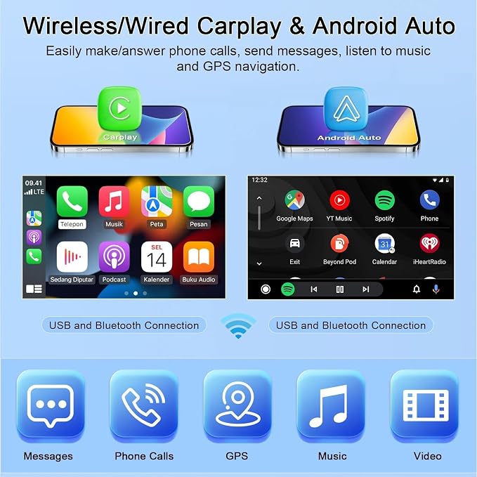 4+64G Android 15 Car Stereo Radio for Isuzu N Series NNR/NPR/NPS/NQR Truck 2009-2020 for CarPlay Wireless Android Auto 7in Car Screen with GPS Navigation Bluetooth WiFi FM RDS Backup Camera