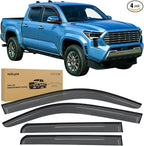 Window Visors for 2024-2025 Toyota Tacoma Double Cab 4th Gen, Tape-On Rain Guards Outside Mount Vent Visors Window Deflectors Smoke Tint, 4PCS