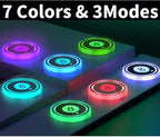 2PCS LED Car Cup Holder Lights, Light up Car Coasters for Cup Holders 7 Color-Changing Light Up Cup Holder Insert Coasters, Waterproof Car Accessories for Teens, Car Gifts for Men & Women