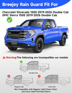 in-Channel Rain Guards Fit for Truck 2019-2026 Chevy Silverado 1500/GMC Sierra 1500 Double Cab, Window Rain Guards Visors Vent Visors Window Deflector Vent Shades Car Accessories -4 pcs