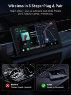 Magic CarPlay Box, Wireless CarPlay Adapter Supports for Netflix/YouTube/TF Card, AI Box Carplay, Plug & Play, Drivechat with AI Skills, Dual WiFi, Bluetooth, Fits for OEM Wired CarPlay Cars