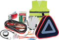 W1557 Roadside Assistance Kit with Jumper Cables, Reflective Triangle, Flashlight, Safety Vest, and More, in Zippered Storage Case