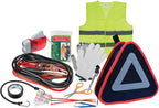 W1557 Roadside Assistance Kit with Jumper Cables, Reflective Triangle, Flashlight, Safety Vest, and More, in Zippered Storage Case