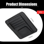 Car Sun Visor Organizer, Multi-Pocket Leather Auto Visor Storage Bag with Clip-on Design, Car Interior Organizer for Cards, License, Sunglasses and Pens, Universal for Most Cars (Black)