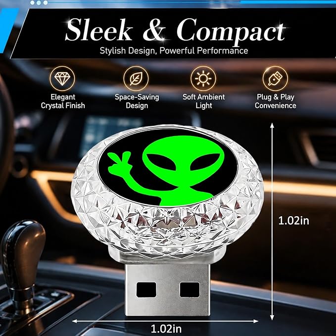 Bow USB LED Car Portable Interior Multi-Color Atmosphere Lamp | Portable Mini LED Night Light Auto Ambient Lighting, Universal Vehicle Bedroom Decor Car Accessories Bow Gifts for Women Men