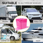 Car Trash Can – Leakproof 1.4 Gallon Compact Garbage Bin with Stability Flap & Anti-Slip Base | Portable Trash Holder for Cars, Trucks, SUVs, Minivans – Includes Trash Bags (Pink, Large)