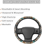 Aztec Wolf Dream Catcher Car Steering Wheel Cover Universal 15 Inch for Cars Anti-Skid Soft Touch Elastic All Weather Protection