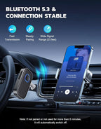 Bluetooth Receiver for Car, Noise Cancelling 3.5mm AUX Bluetooth Car Adapter, Wireless Audio Receiver for Home Stereo/Wired Headphones, Hands-Free Call, 16H Battery Life - Dark Gray