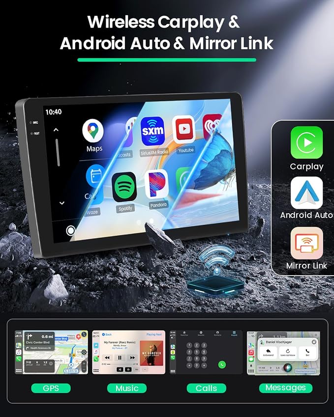 4+128G Radio for Honda Pilot 2006 2007 2008, 9" 1280 * 720 Touch Screen for Pilot Bluetooth Radio with Wireless CarPlay, 5GHz WiFi, Bluetooth 5.0, EQ, GPS Navigation, DSP, FM/RDS, Backup Camera