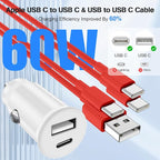 USB C Car Charger for iPhone 17 16 15 Pro Max, 40W Dual Port USB-C & USB-A Car Fast Charging Adapter, 2X6.6FT C to C Cable & A to C Carplay Cable for iPhone 17 16 15 Series/iPhone Air,iPad,Samsung-Red