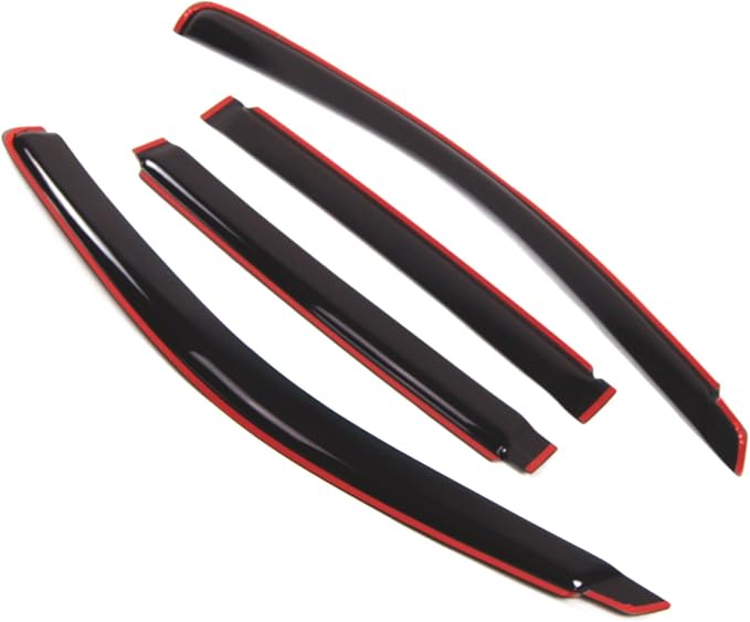 WD2-093i Dark Smoke 4 Pcs Set Window Visor (in-Channel) Deflector Rain Guard Compatible with 2004-2008 Chrysler Pacifica