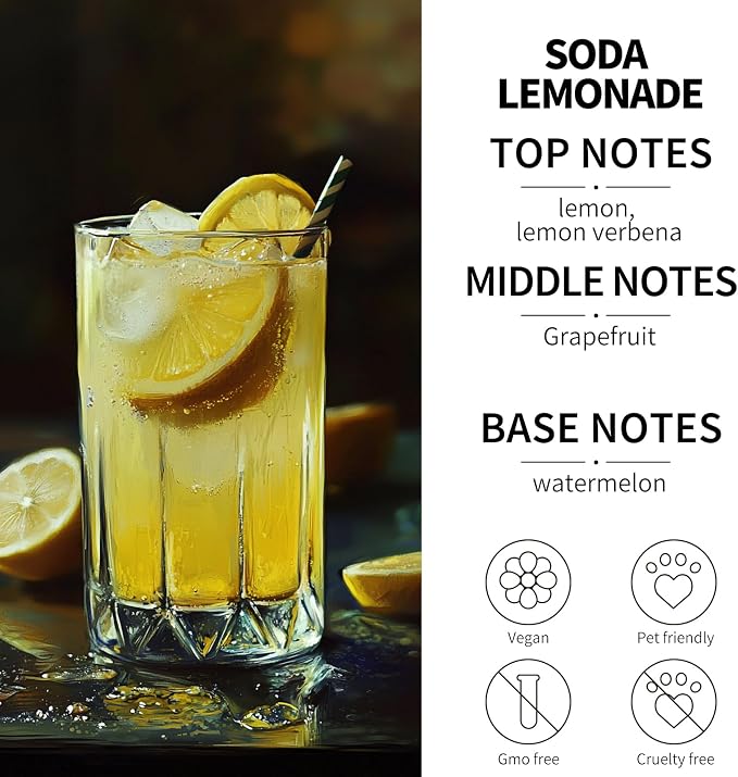 2- Pack Soda Lemonade Car Air Freshener Hanging Long Lasting Car Scent Essential Oil Diffuser Car Perfume Inspired Fragrances for Men and Women by