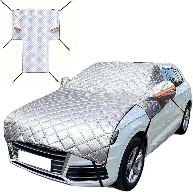 Windshield Cover for Ice and Snow, Windshield Snow Cover, Car Windshield Cover, 600D Waterproof Heavy Duty Universal for Most Cars SUVs Vans Truck (90 x 98 Inch)