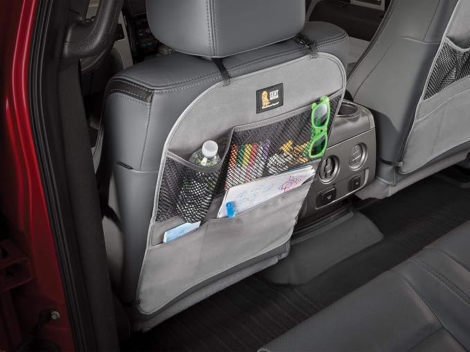 Seat Back Protector - Kick Mat and Organizer for the Back of Your Seat - Cocoa