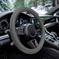 Car Steering Wheel Cover, Thin Anti-Skid Silicone Steering Wheel Cover for Men & Women, Universal Automotive Interior Accessories for Most Cars (Grey)
